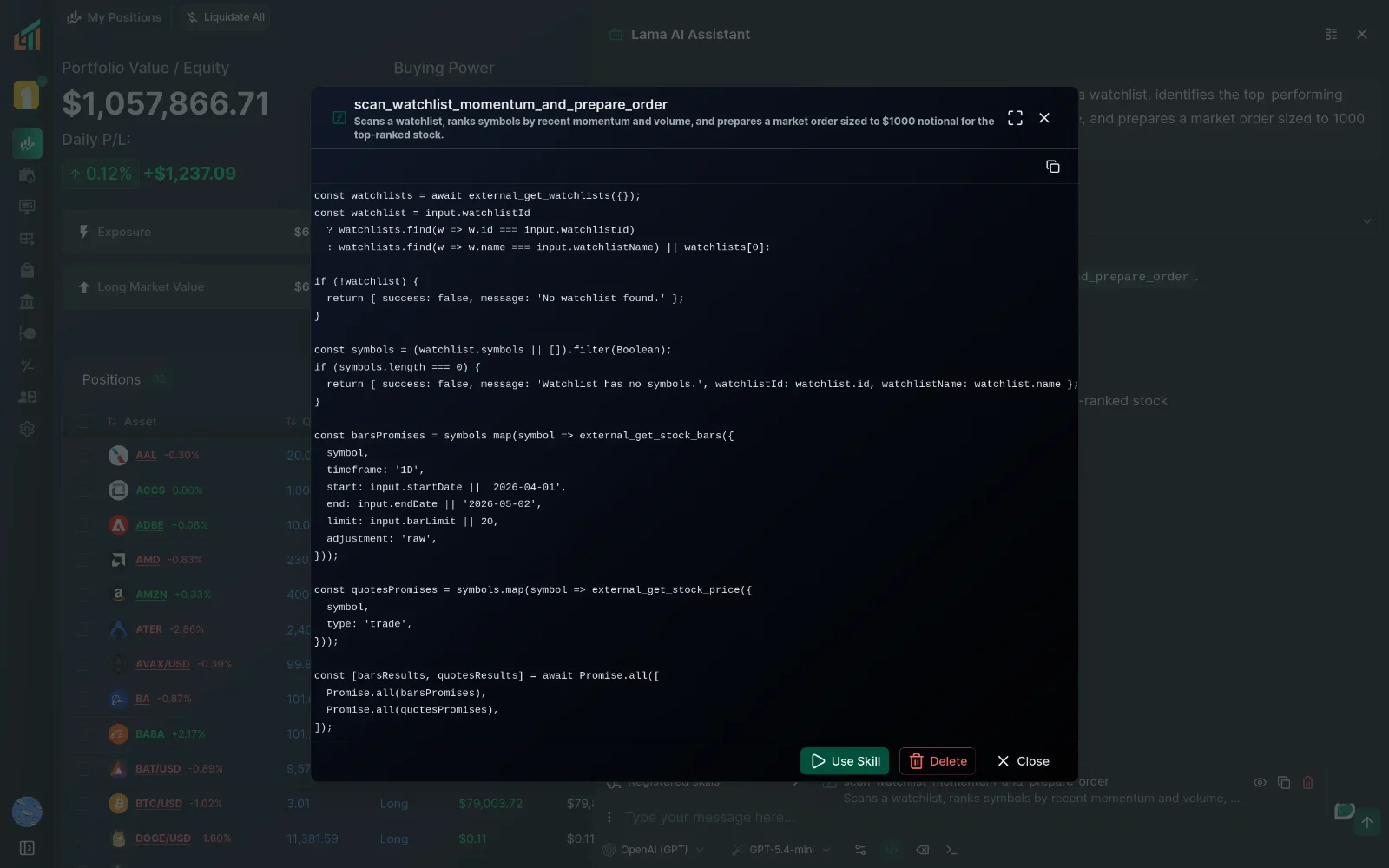 Lama AI Code Mode